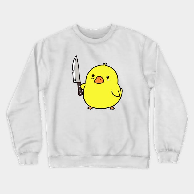 Cute Duck With Knife Crewneck Sweatshirt by katzura